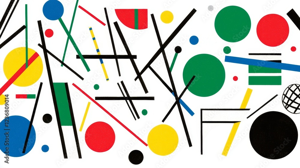 Poster vibrant explosion of colorful shapes and lines in modern abstract design