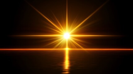 Golden Sunrise Over Calm Ocean Waters