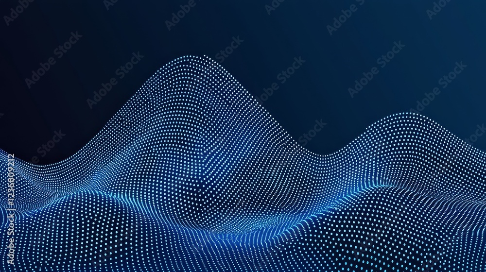 Poster abstract art of merging data and graphs with smooth flowing patterns