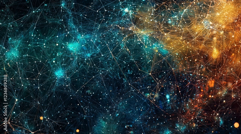 Aufkleber intricate abstract digital canvas portraying cosmic connections and patterns