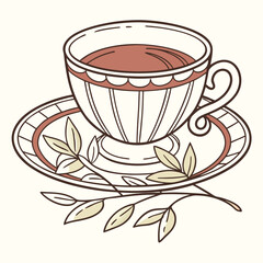 cup of a tea color vector image on white background 