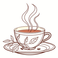 cup of a tea color vector image on white background 