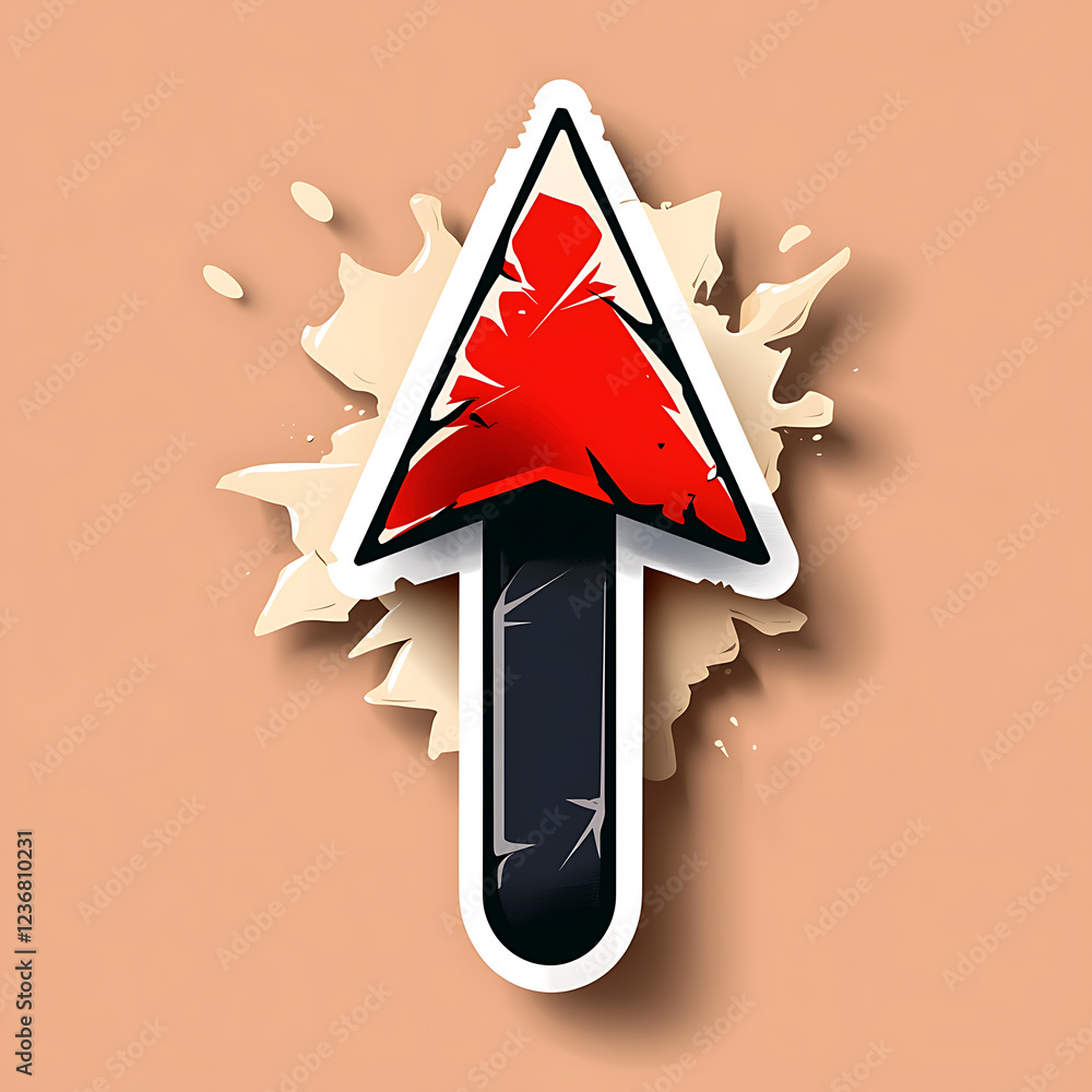 Poster dynamic arrow symbol creative design digital artwork vibrant background artistic perspective visual 