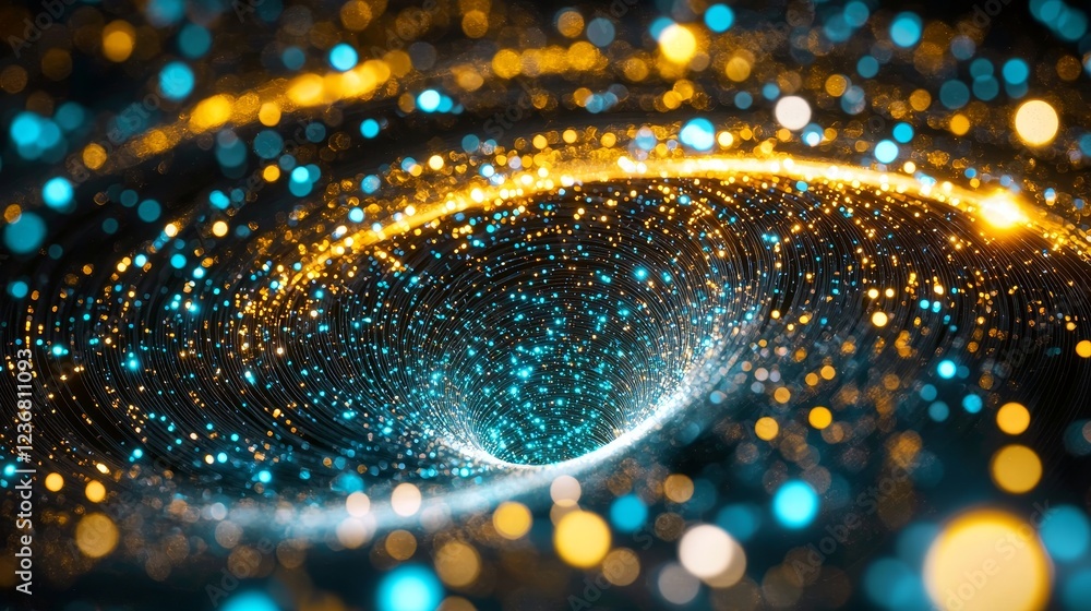 Poster abstract representation of flowing data in vibrant colors and patterns