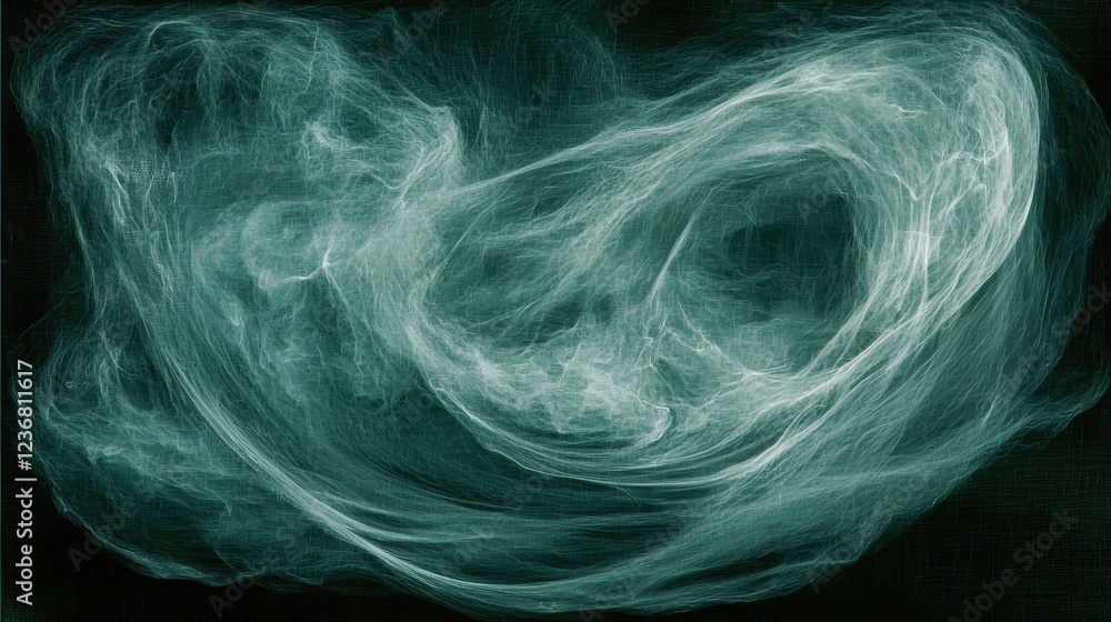 Poster abstract data storm showcase featuring chaotic swirling patterns