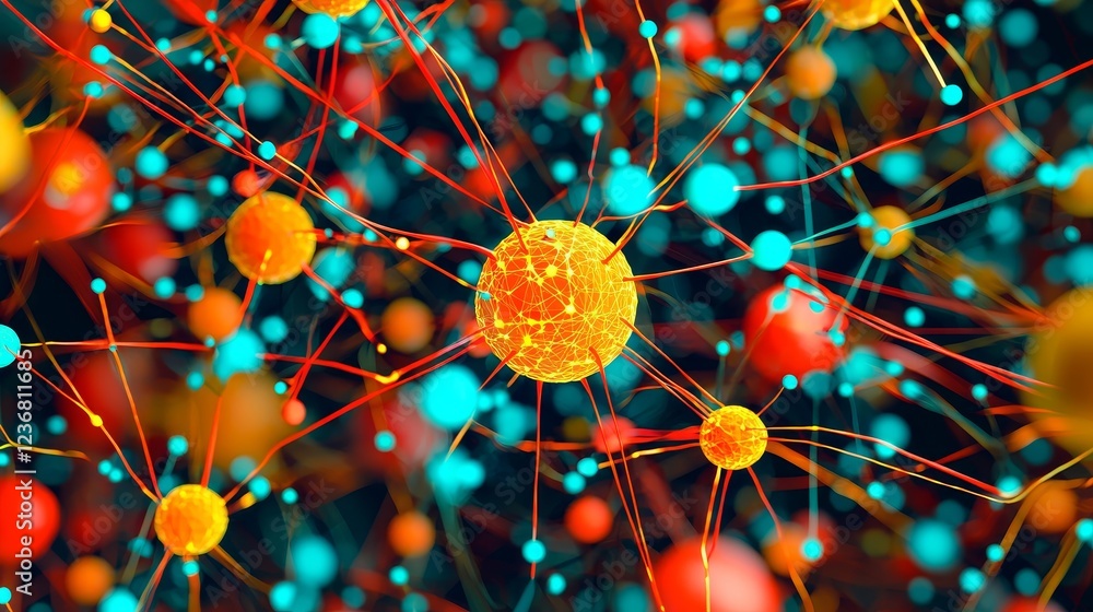 Poster abstract representation of global digital connections and network visualization