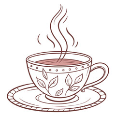 cup of a tea color vector image on white background 