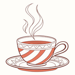 cup of a tea color vector image on white background 
