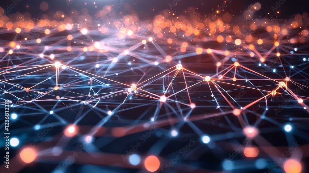 Aufkleber artistic representation of cyberspace connection and digital interaction