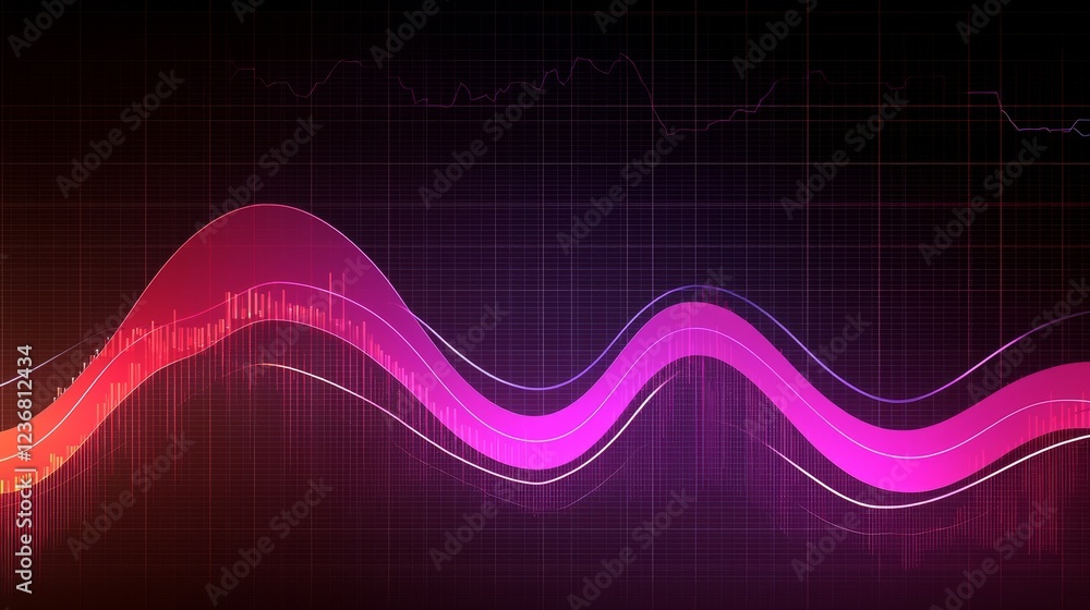 Poster brightly colored lines of connection in abstract digital design