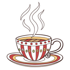 cup of a tea color vector image on white background 