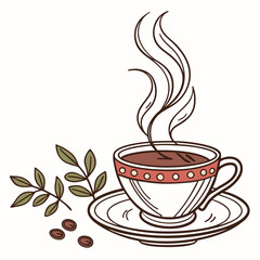 cup of a tea color vector image on white background 