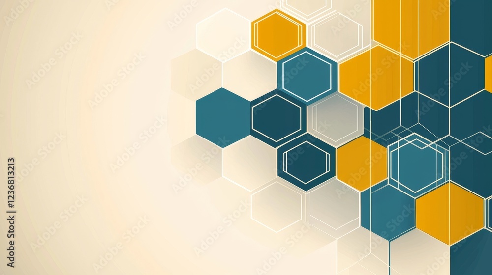 Poster colorful geometric shapes representing modern data visualization concepts