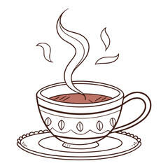 cup of a tea color vector image on white background 