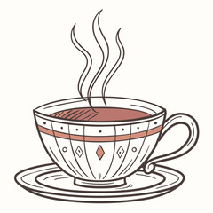 cup of a tea color vector image on white background 