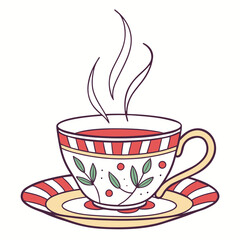 cup of a tea color vector image on white background 