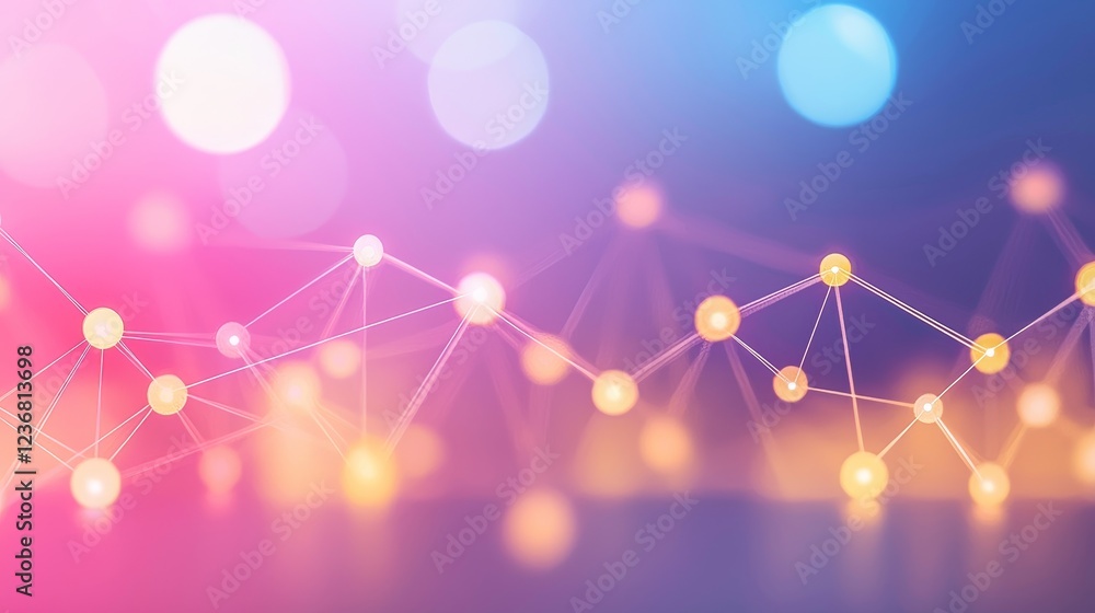 Poster cosmic connection paths interpreted through abstract design and colors