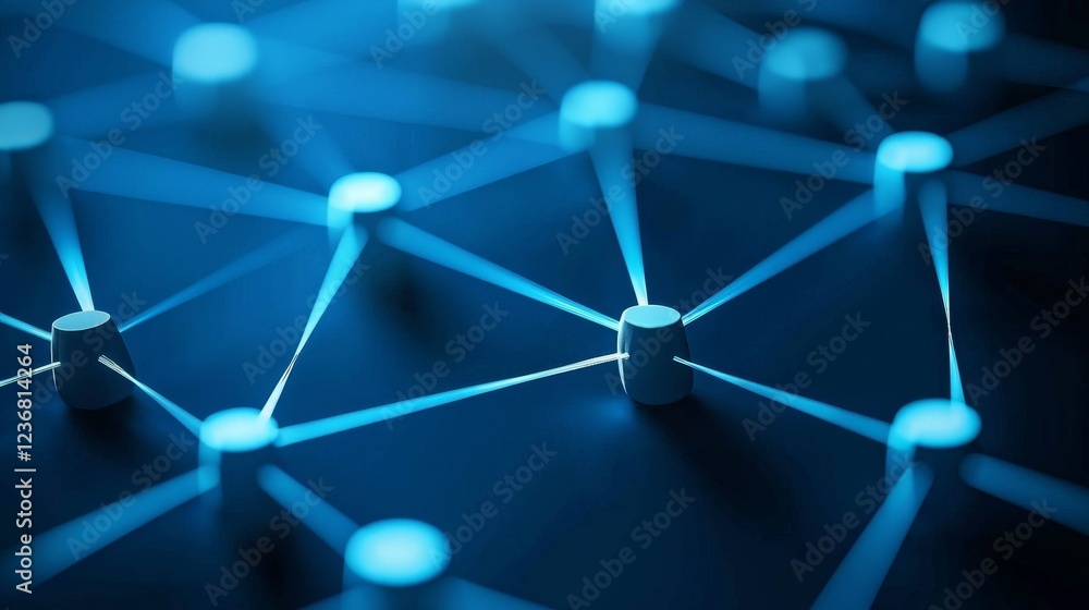 Poster digital abstractions of graphs connected together in a futuristic network