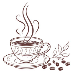 cup of a tea color vector image on white background 