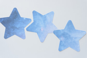 three paper stars