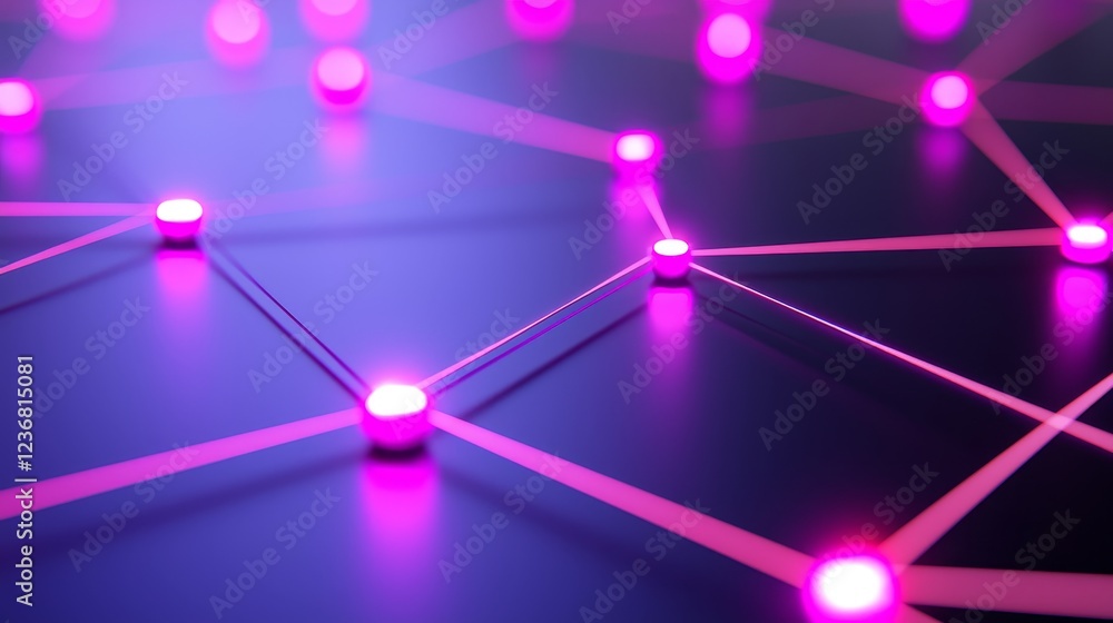 Aufkleber dreamlike connection of illuminated paths in a vibrant network