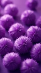 Obraz premium elegant purple color smooth silky fur balls background, elegant wallpaper design 
