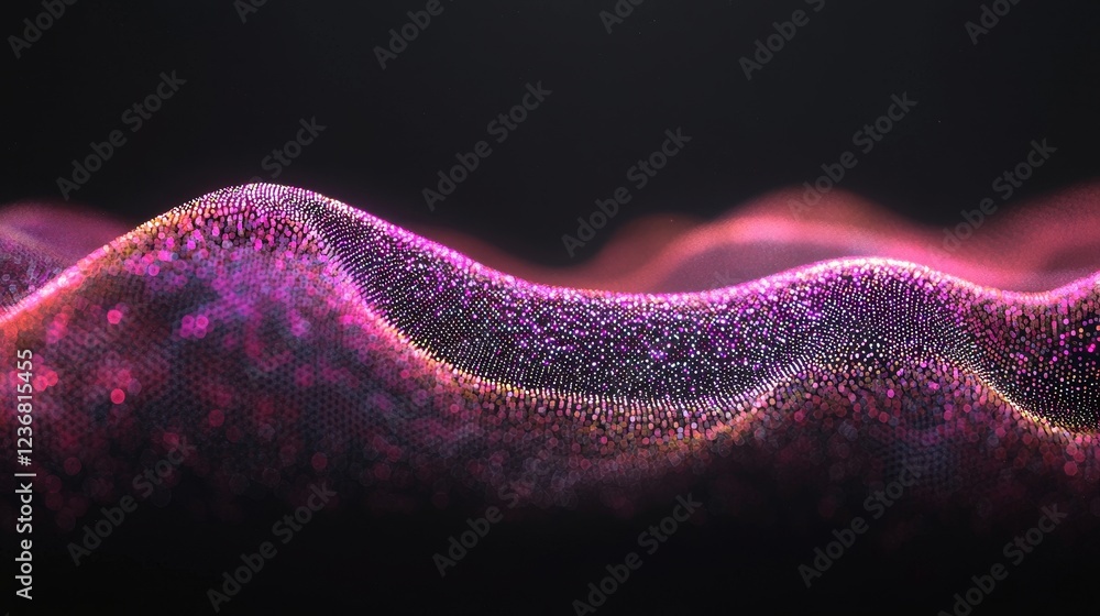 Poster dynamic flow of lines in cyberspace with vibrant colors and light effects