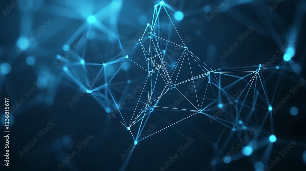 Poster ecliptic flow of connections with highlighted nodes in a digital space