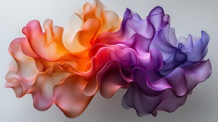 Abstract swirling orange and purple fluid art design