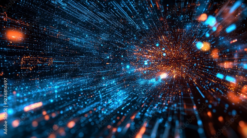 Poster Scintillating Cyberspace Backdrop with Epic and Dynamic Visual Elements