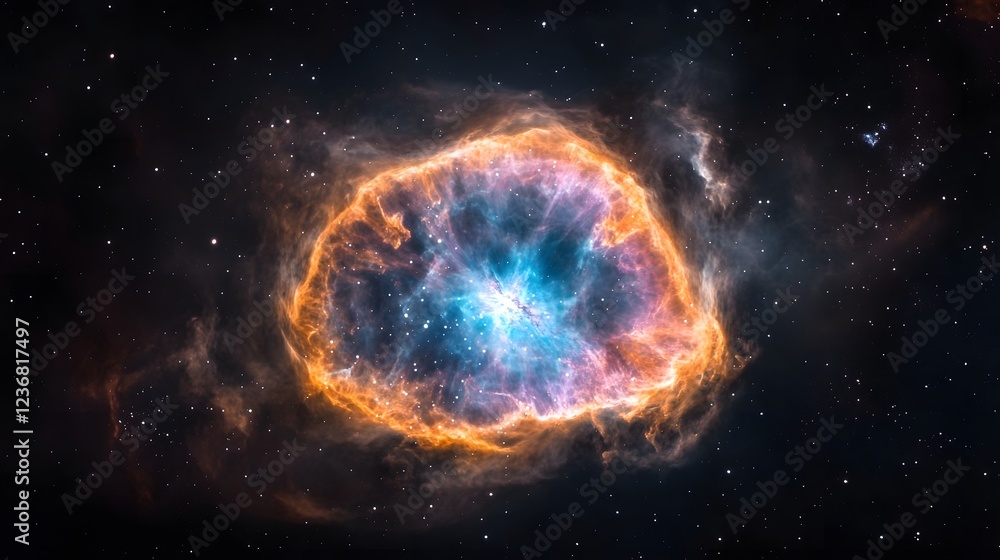 Poster breathtaking cosmic explosion mesmerizing supernova phenomenon in the depths of the universe showcas