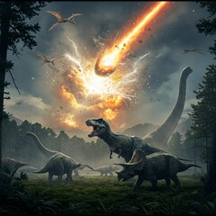 Fototapeta premium dinosaurs in the forest