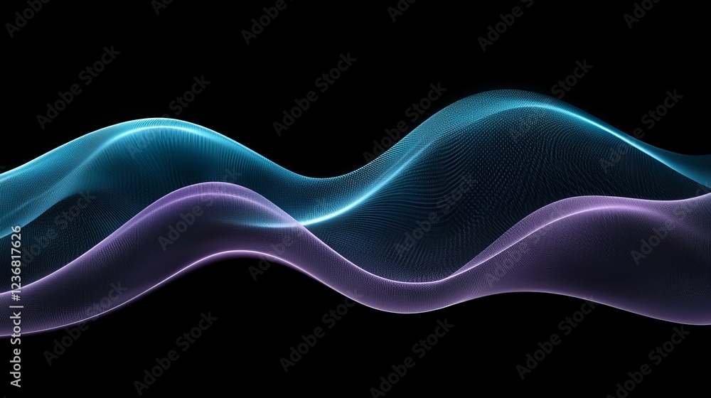 Poster abstract flowing forms in vibrant colors representing evolution and dynamics