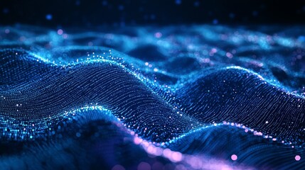 Digital Flowing Lines Connecting in an Abstract Dynamic Background