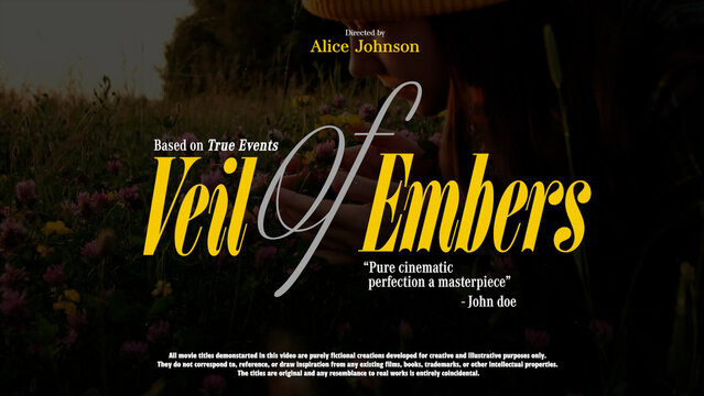 Cinematic Film Title Card, Movie Poster Typography Overlay 196 , ( Wide - Square - Vertical )