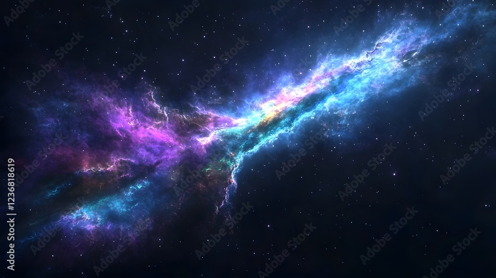 Poster breathtaking image capturing the dynamic and captivating energy of a cosmic explosion within the vas