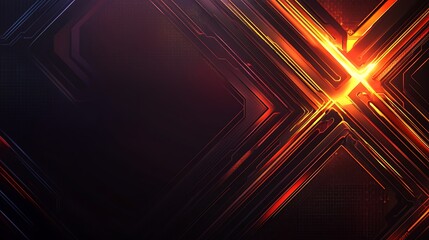 Abstract Orange and Dark Red Circuit Lines Design