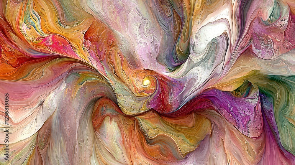 Poster abstract fluid dynamics data interplay in vibrant swirling colors