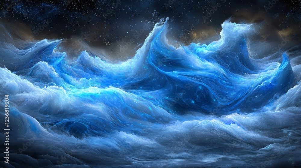 Poster dynamic fluid transitions with vibrant swirls and waves in motion