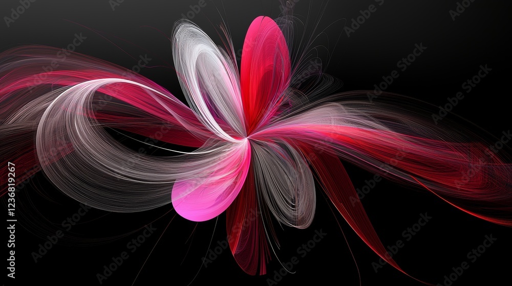 Aufkleber abstract fractal design with dynamic swirls and vibrant colors