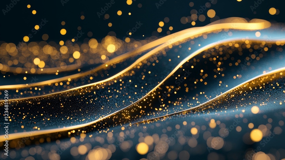 Poster dynamic fractal patterns with embedded golden connections and textures