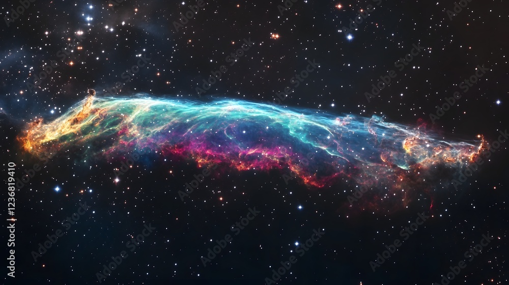 Poster breathtaking image of a cosmic explosion within the depths of the universe showcasing the enigmatic 