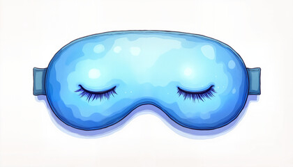 Fototapeta premium Colorful eye mask illustration on white background, relaxation concept