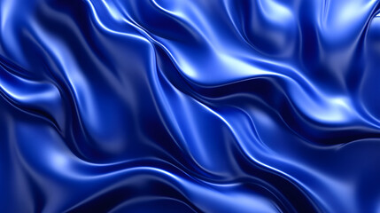 Obraz premium Soft blue satin fabric creates smooth waves, reflecting light beautifully in a serene and elegant manner