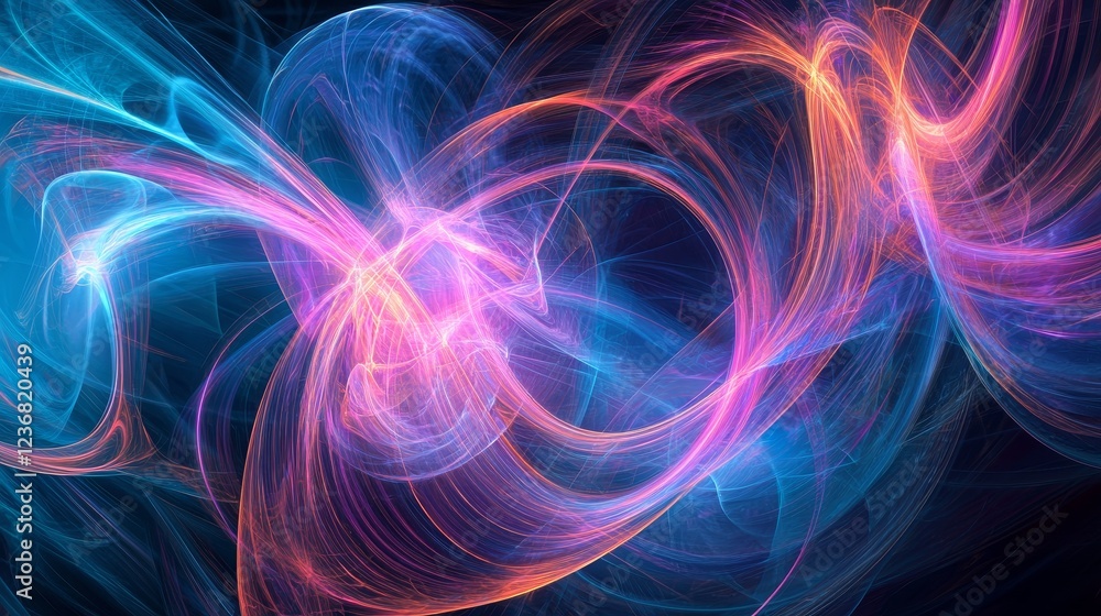 Poster hypnotic abstract swirls illustrating flow in vibrant colors and patterns
