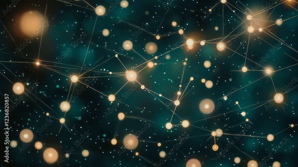 Poster innovative connection designs with abstract network visualization elements