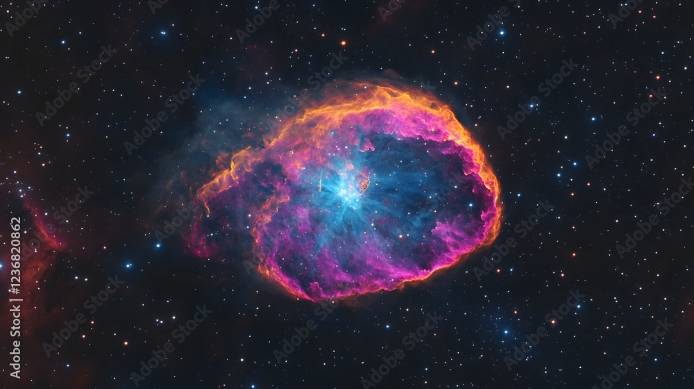 Poster breathtaking image of a vibrant cosmic explosion showcasing the mesmerizing and forces that shape th