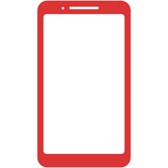 red silhouette smartphone icon