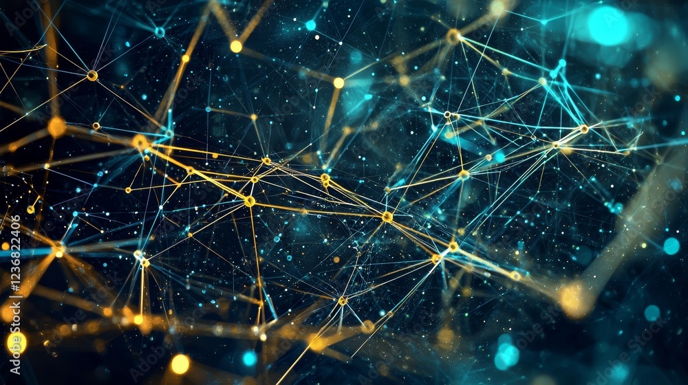 Poster metaphorical view of cyberspace through abstract digital connections