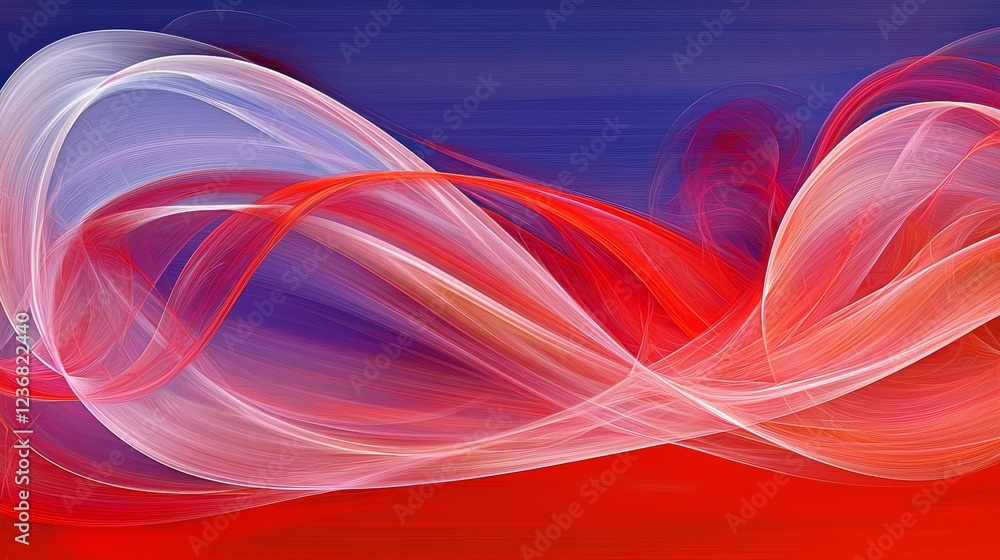 Poster digital abstract visuals representing metaphorical heartbeat with wit